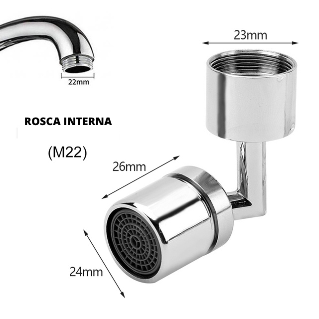 Adaptador para torneira- universal giratório 720 graus e contra respingo.